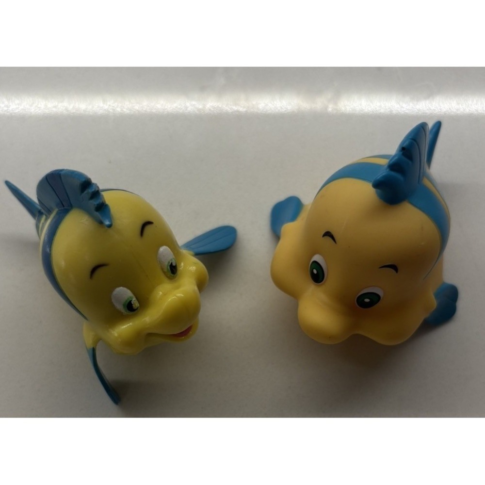RARE Vtg Flounder Disney The Little Mermaid Bath Toys Floating Disney+modern